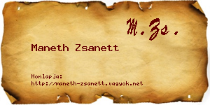 Maneth Zsanett névjegykártya